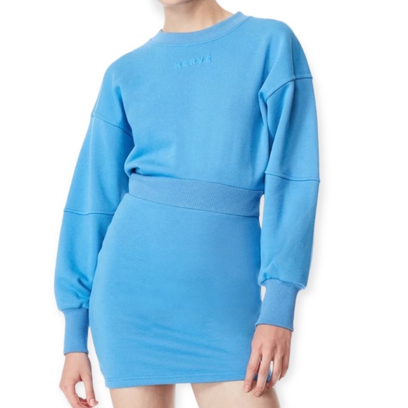 Herve Leger Mini Sweatshirt Dress - Picture 3 of 14